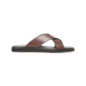 BOSS Mens Brown Cross Straps Darrel Open Toe Slip On Leather Sandals Shoes 46